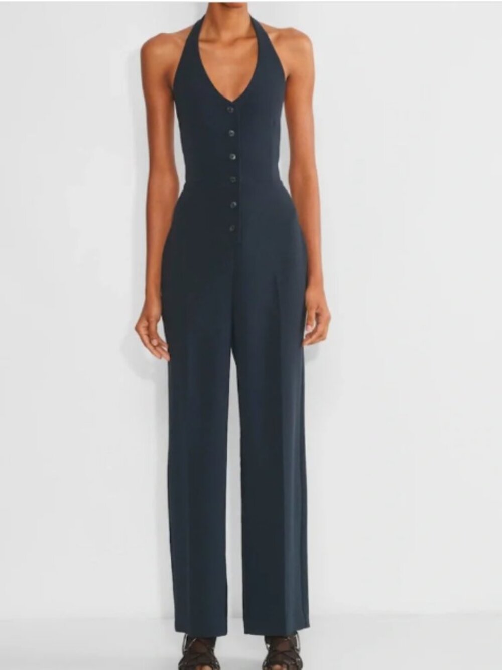 Aritzia Wilfred Navy Halter Jumpsuit - LIKE NEW